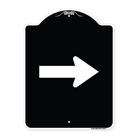 Signmission Designer Series Arrow Green, Black & White Heavy-Gauge Aluminum Sign, 24" x 18", BW-1824-24337 A-DES-BW-1824-24337